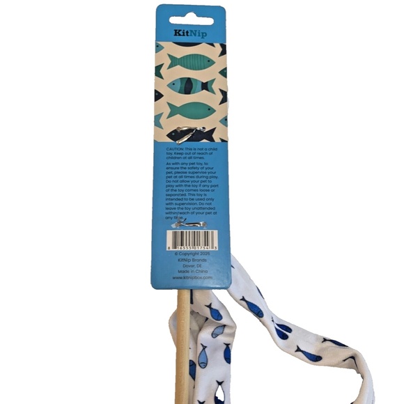 KitNip Box Kitty Cat Interactive “Catch The Fishes” Edamame Wand With Bell New - Picture 5 of 7